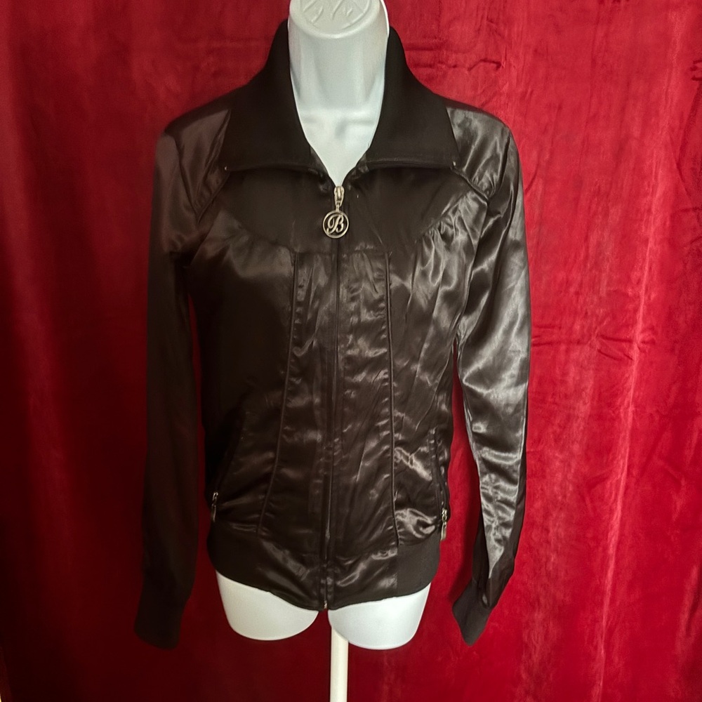 Women’s Satin Bomber Jacket - Black